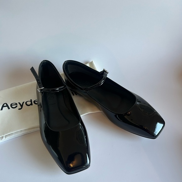 Aeyde Black Patent leather buckle-fastening ballet flats - Picture 1 of 6